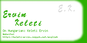 ervin keleti business card